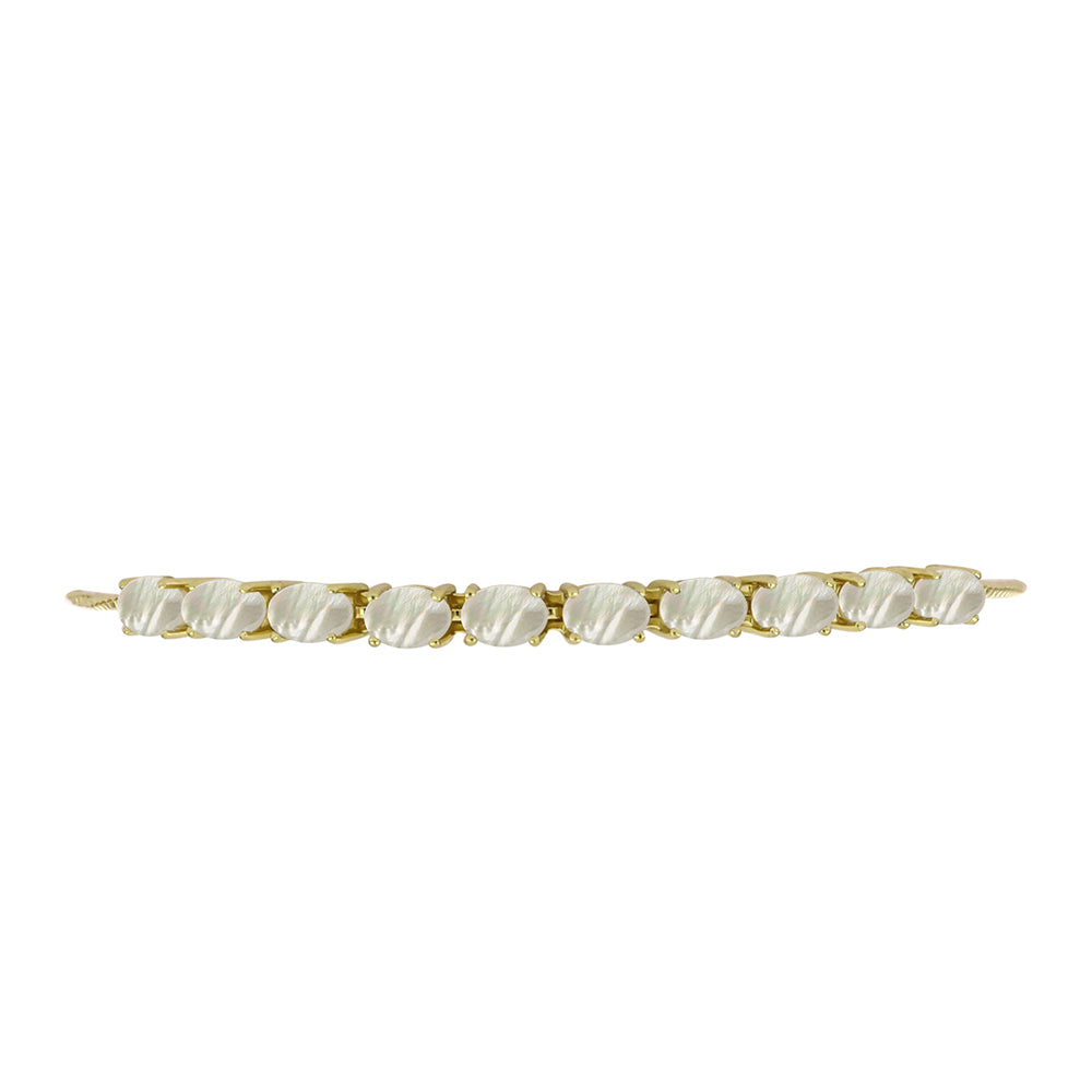 Goldplattiertes Silberarmband mit Perlmutt