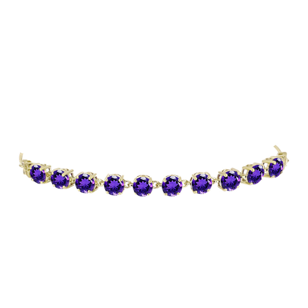 Goldplattiertes Silberarmband mit marokkanischem Amethyst und weißem Topas 2 