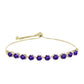 Goldplattiertes Silberarmband mit marokkanischem Amethyst und weißem Topas