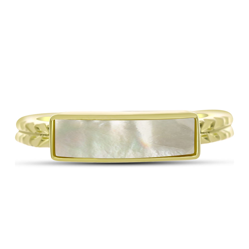 Goldplattierter Silberring mit Perlmutt