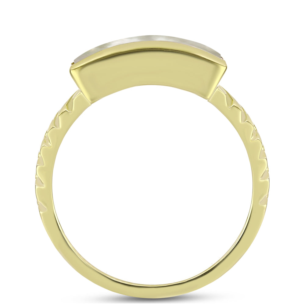 Goldplattierter Silberring mit Perlmutt