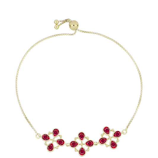 Goldplattiertes Silberarmband mit Rubin aus Madagaskar