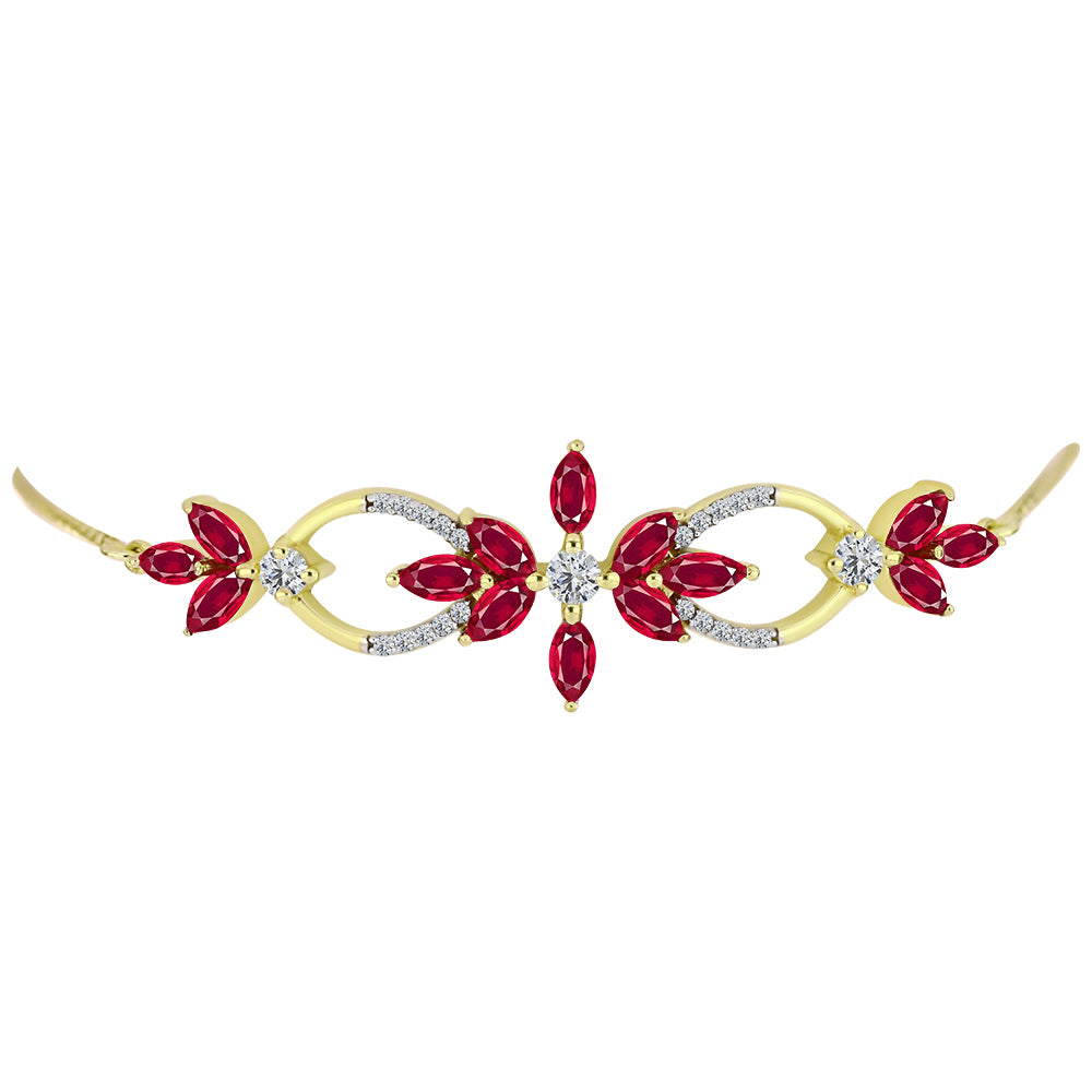 Goldplattiertes Silberarmband mit Rubin aus Madagaskar und weißem Topas 2 