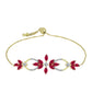 Goldplattiertes Silberarmband mit Rubin aus Madagaskar und weißem Topas