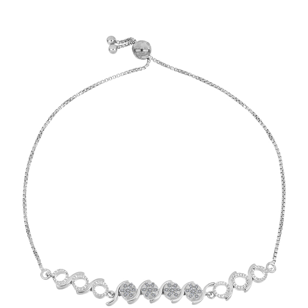Silberarmband mit weißem Diamant