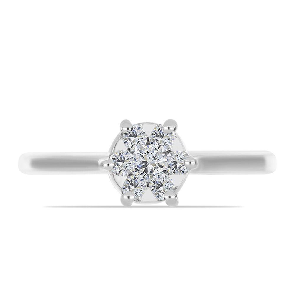 Silberring mit weißem Diamant 1 
