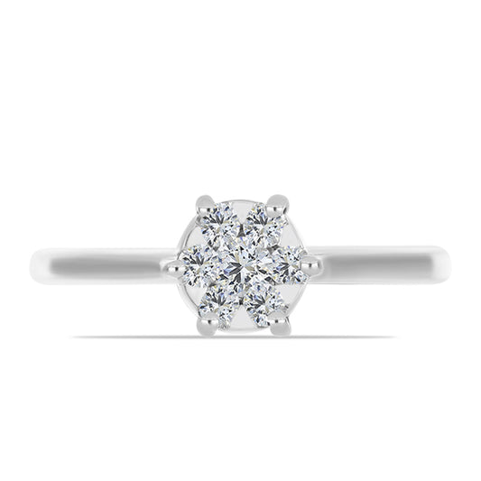 Silberring mit weißem Diamant