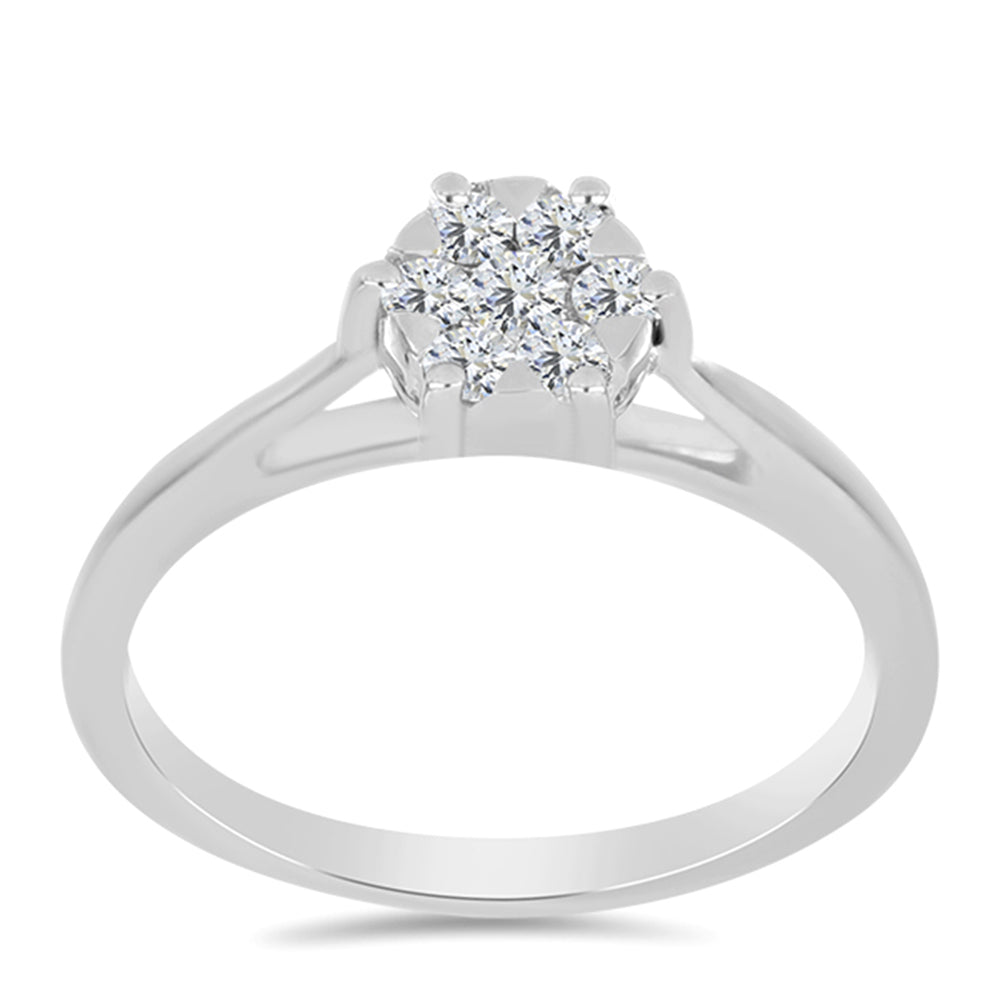 Silberring mit weißem Diamant 3 