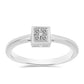 Silberring mit weißem Diamant