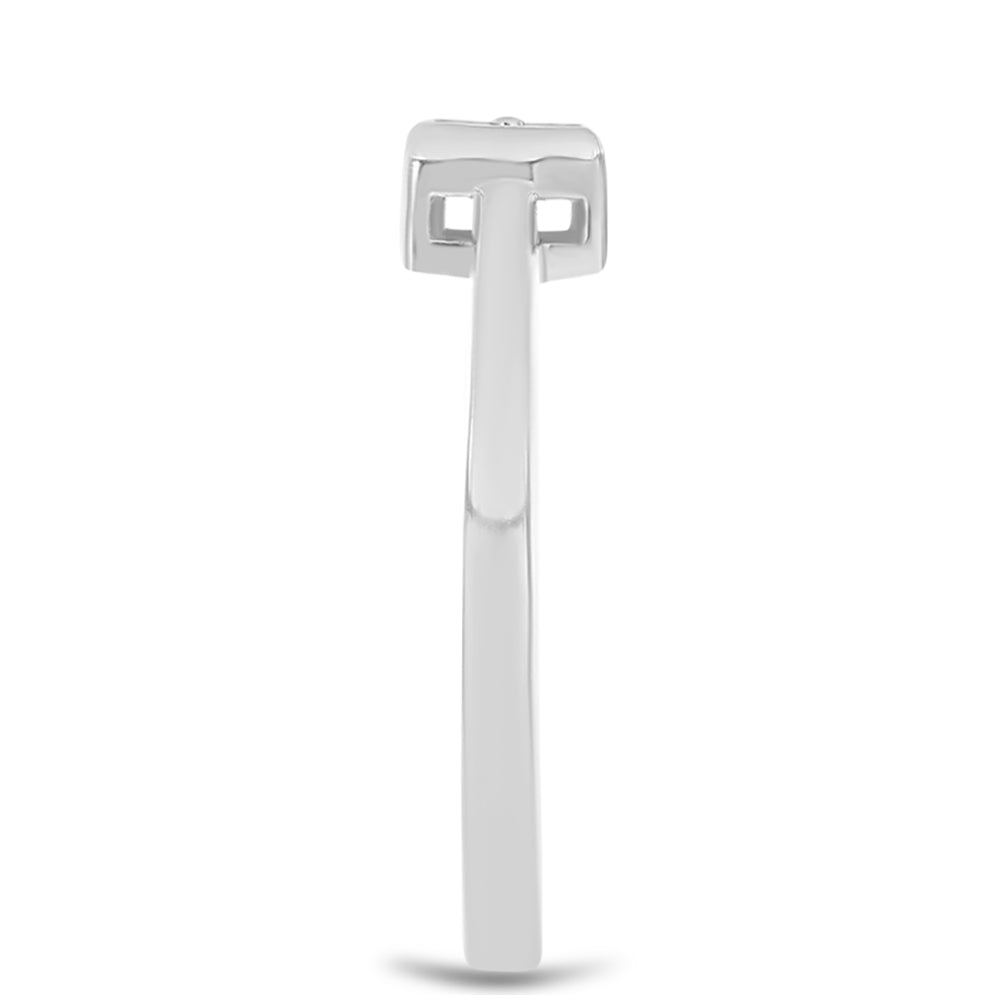 Silberring mit weißem Diamant 4 