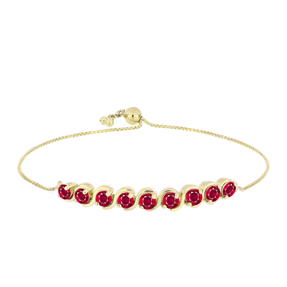 Goldplattiertes Silberarmband mit Rubin aus Madagaskar