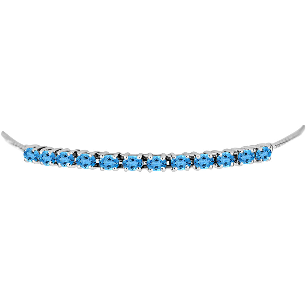 Silberarmband mit schweizerischem Blautopas 2 