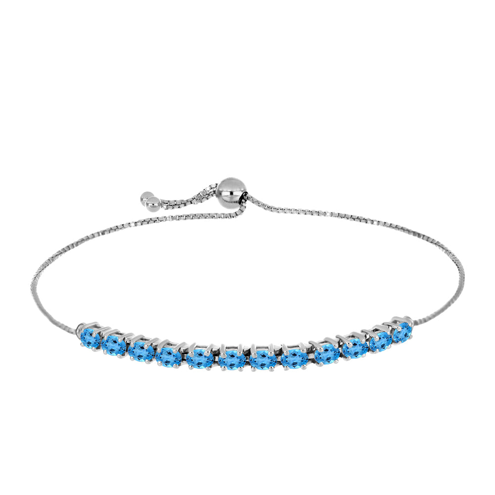 Silberarmband mit schweizerischem Blautopas