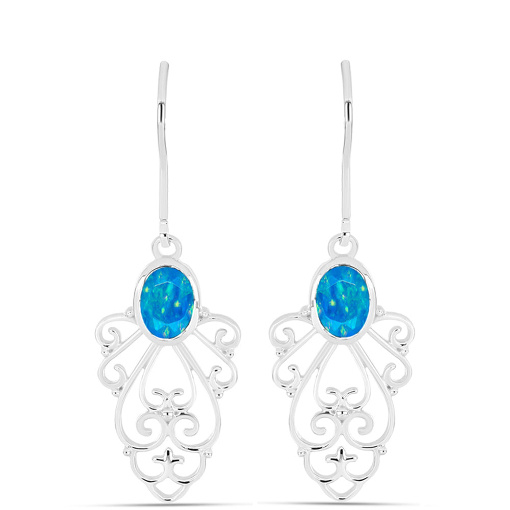 Silberohrringe mit äthiopischem Paraiba-Blauopal