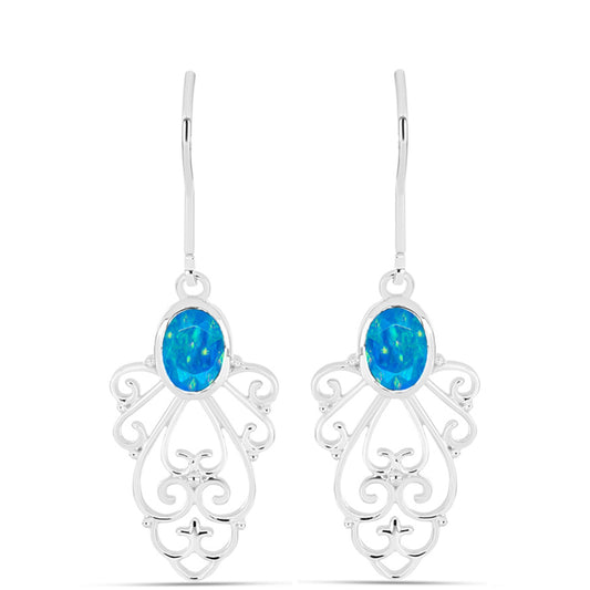 Silberohrringe mit äthiopischem Paraiba-Blauopal