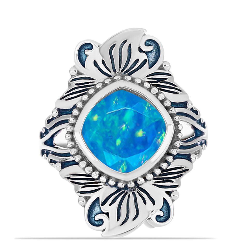 Silberring mit äthiopischem Paraiba-Blauopal