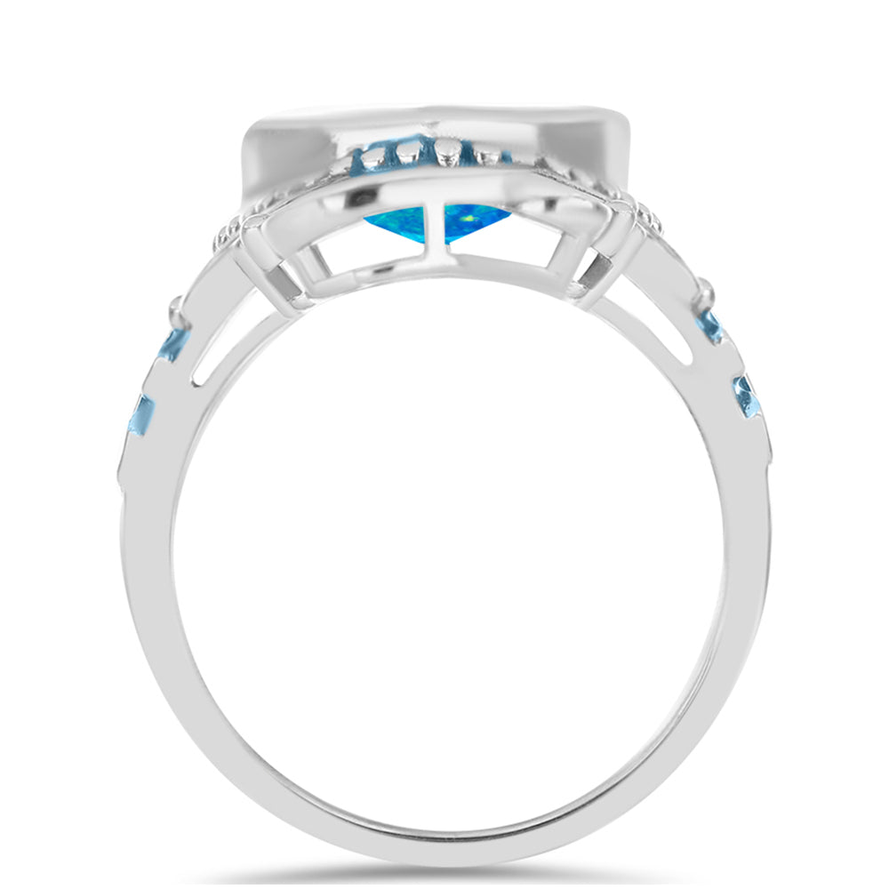 Silberring mit äthiopischem Paraiba-Blauopal 2 