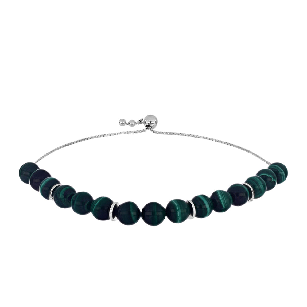Silberarmband mit Malachit 1 
