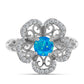 Silberring mit äthiopischem Paraiba-Blauopal und weißem Topas