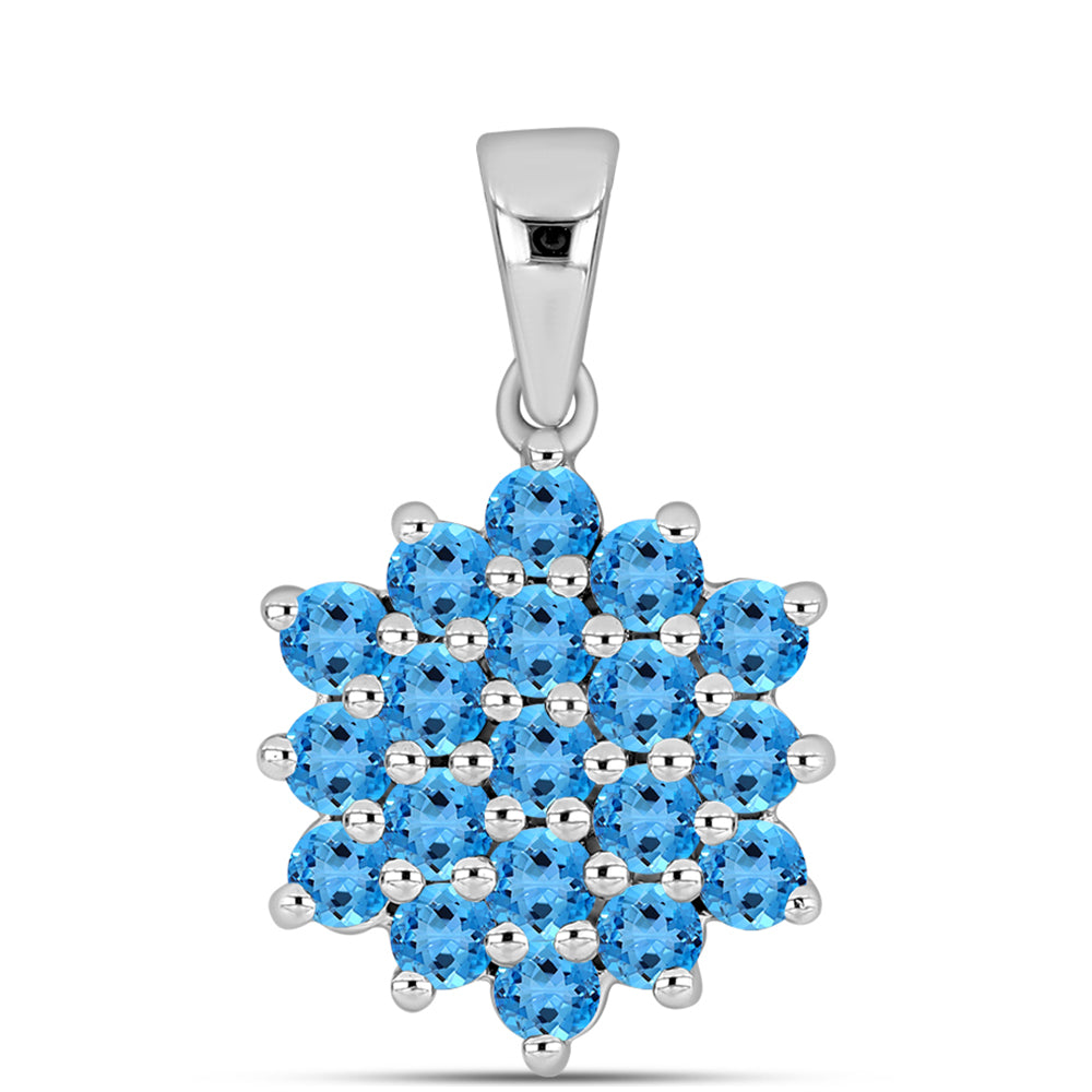 Silberanhänger mit schweizerischem Blautopas 1 