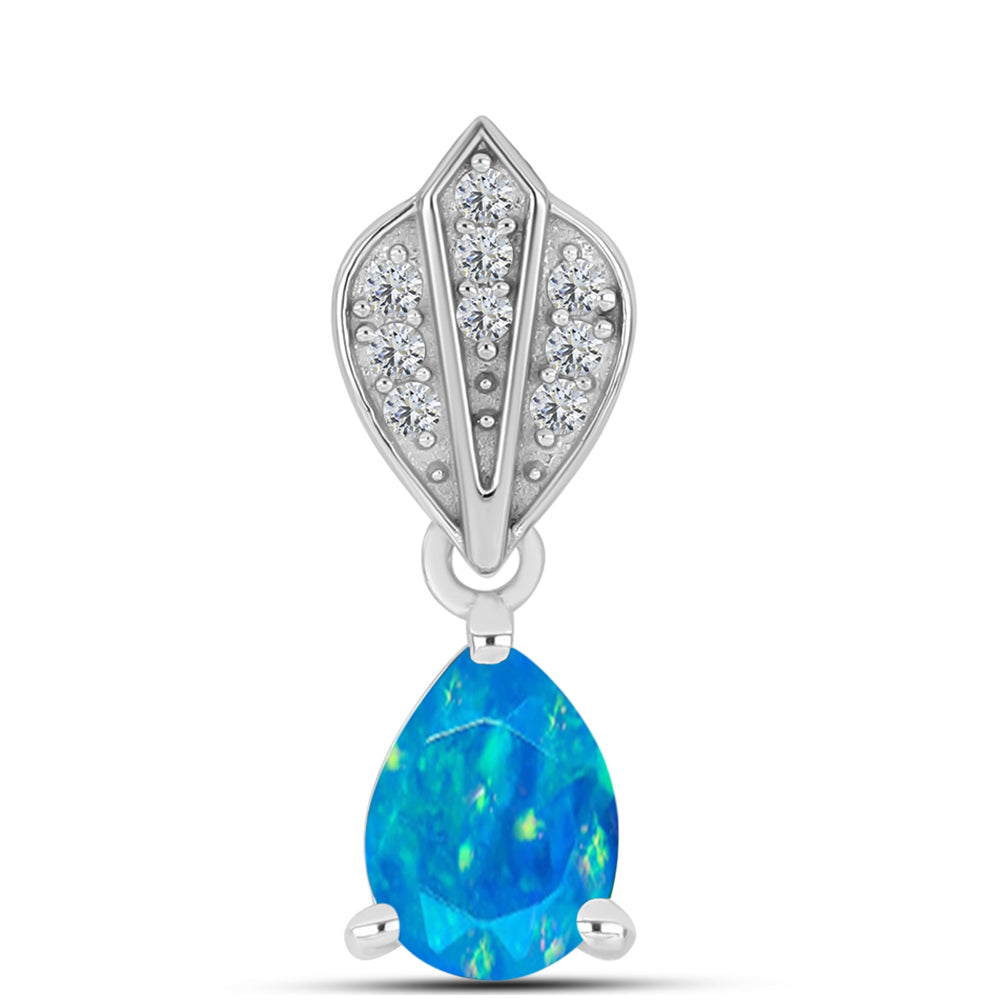 Silberanhänger mit äthiopischem Paraiba-Blauopal und weißem Topas 1 