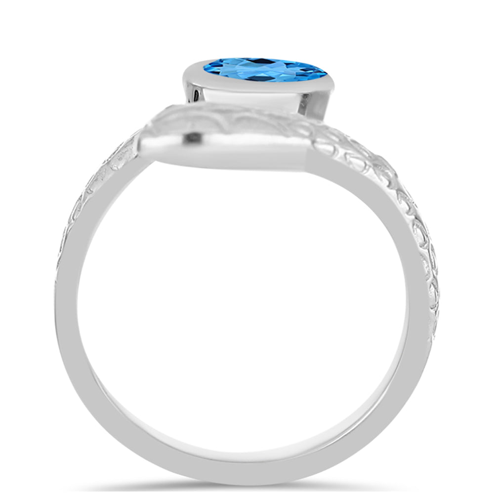 Silberring mit schweizerischem Blautopas 2 