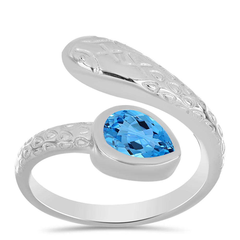 Silberring mit schweizerischem Blautopas