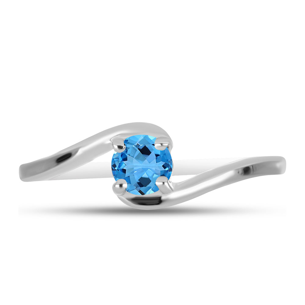 Silberring mit schweizerischem Blautopas 1 