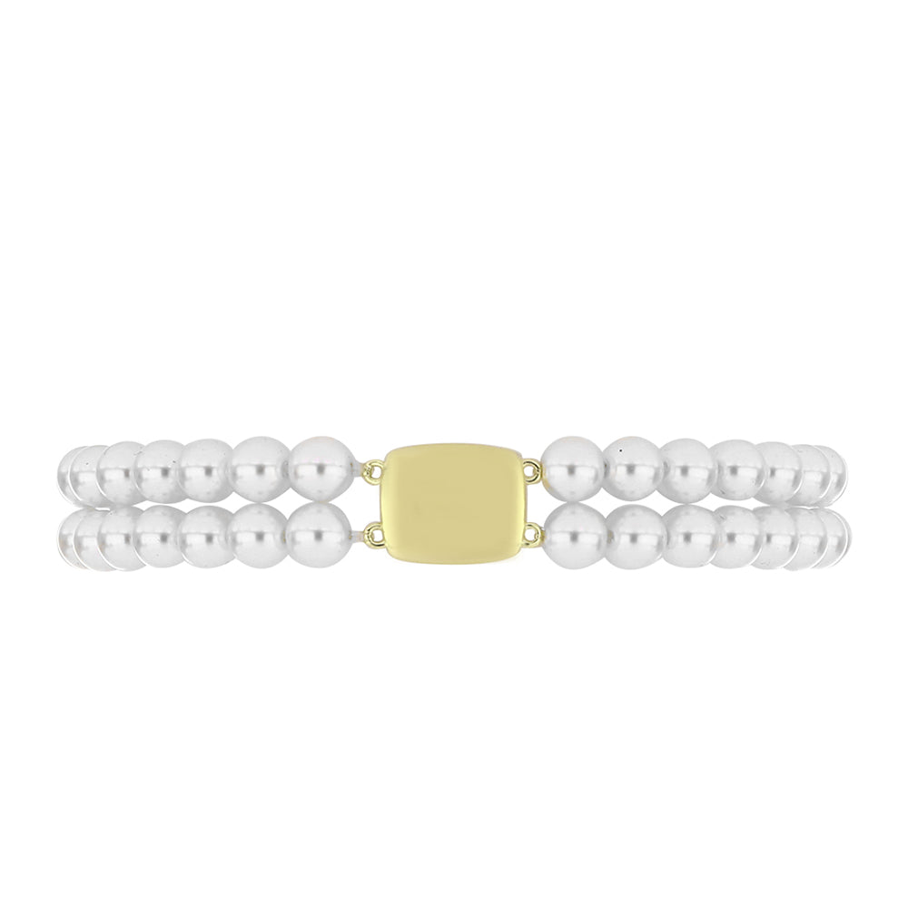 Goldplattiertes Silberarmband mit weißer Süßwasserperle 2 