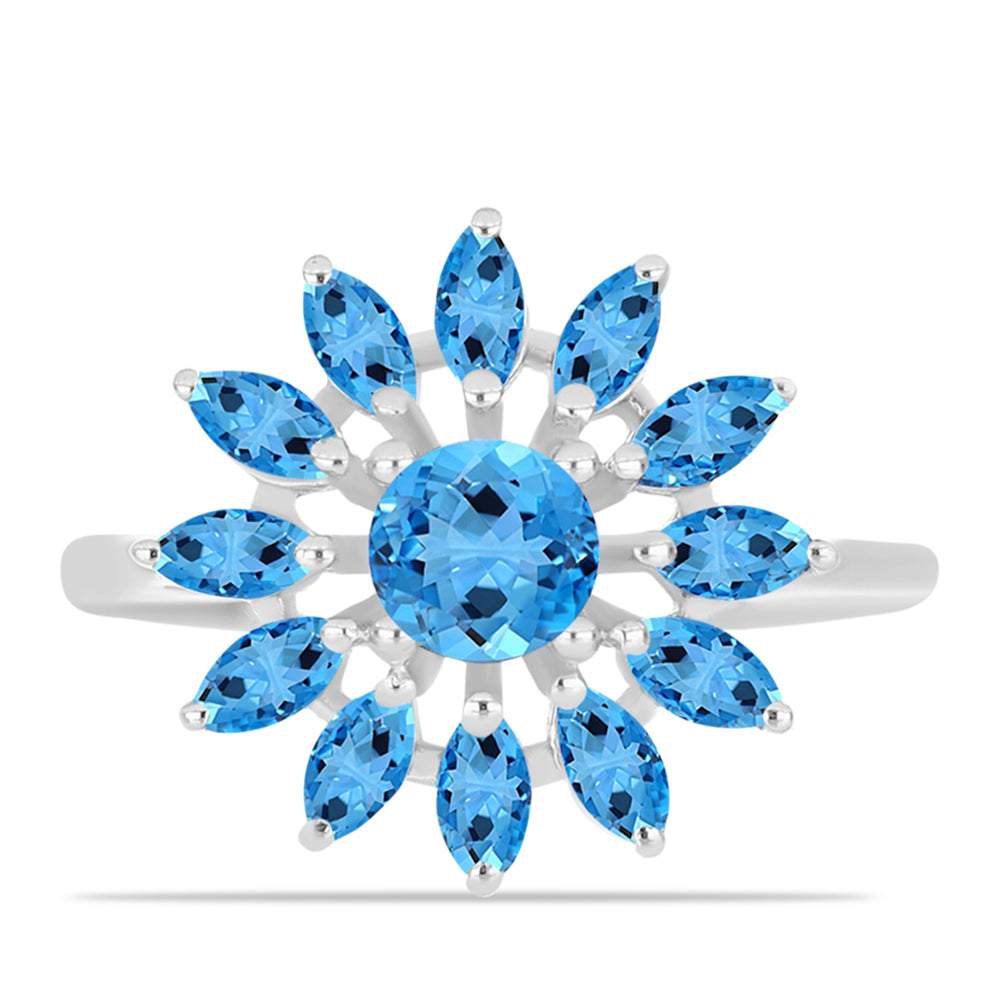 Silberring mit schweizerischem Blautopas 1 