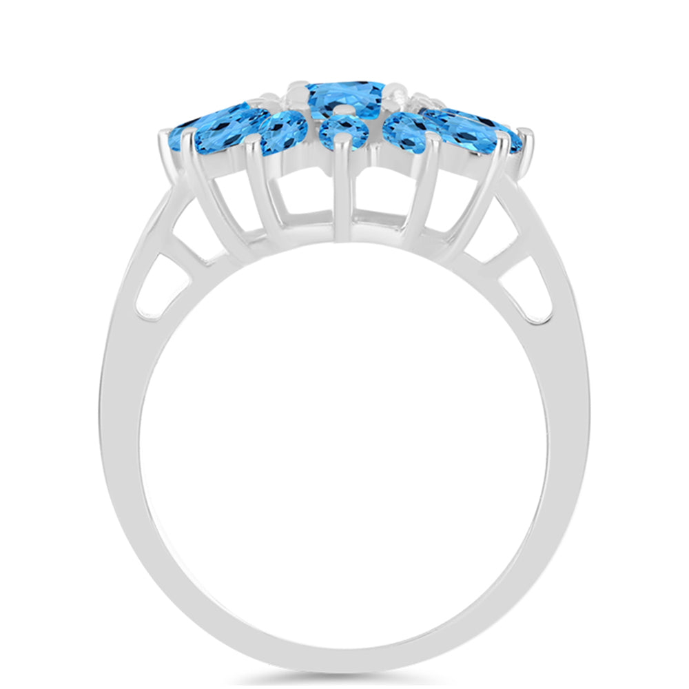 Silberring mit schweizerischem Blautopas