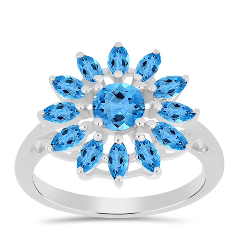 Silberring mit schweizerischem Blautopas