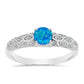 Silberring mit äthiopischem Paraiba-Blauopal und weißem Topas