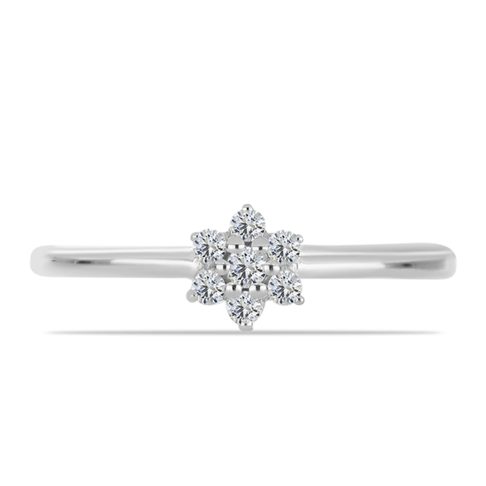 Silberring mit weißem Diamant