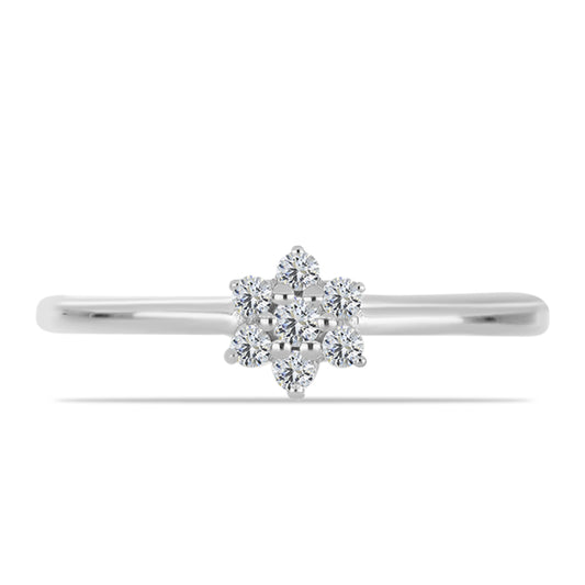 Silberring mit weißem Diamant
