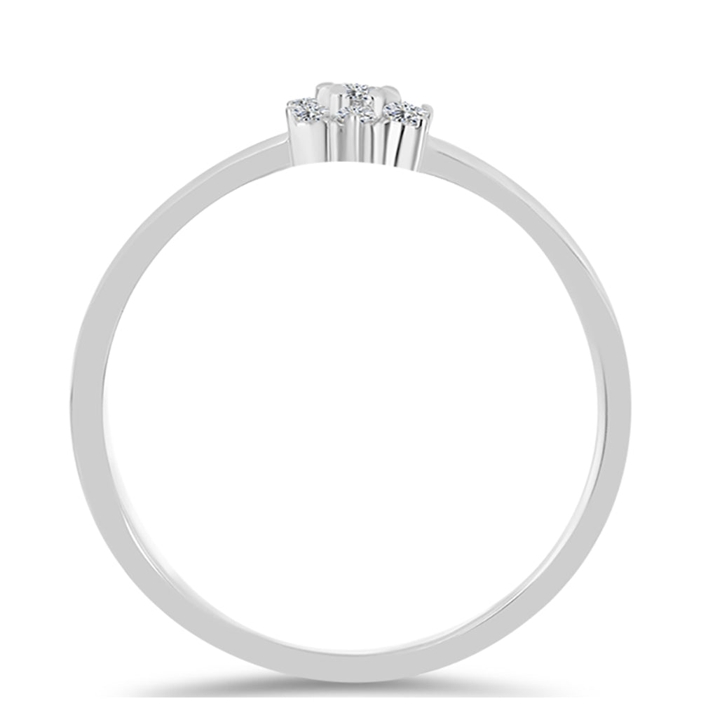 Silberring mit weißem Diamant 2 