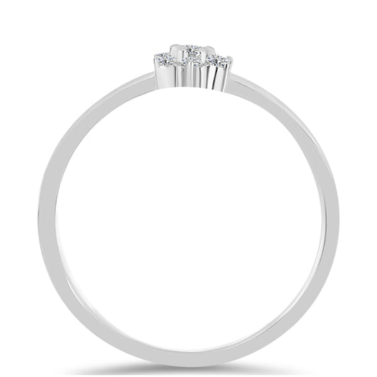 Silberring mit weißem Diamant