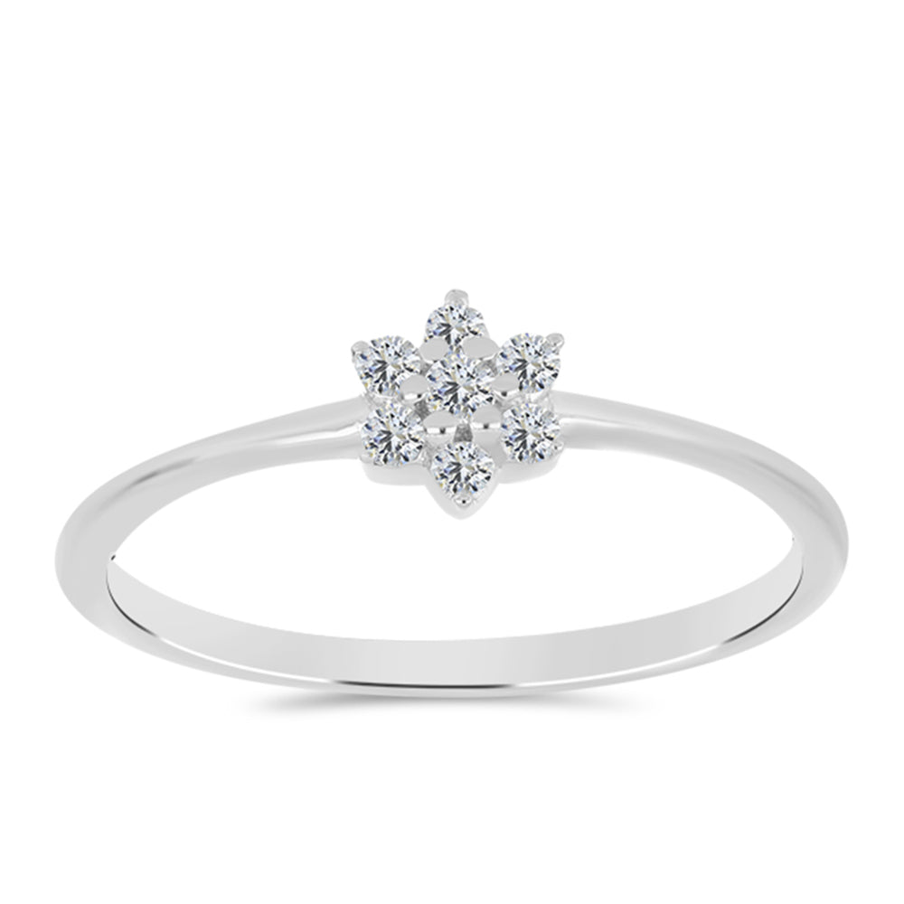 Silberring mit weißem Diamant 3 