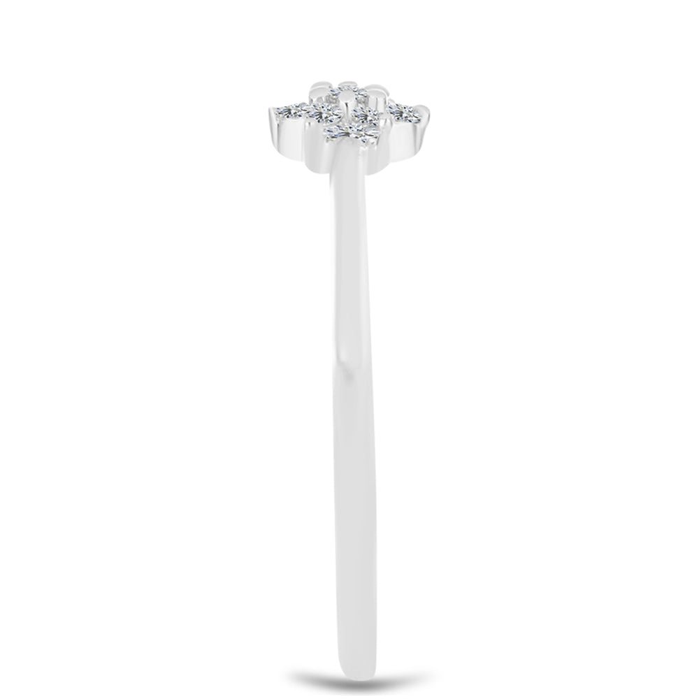 Silberring mit weißem Diamant