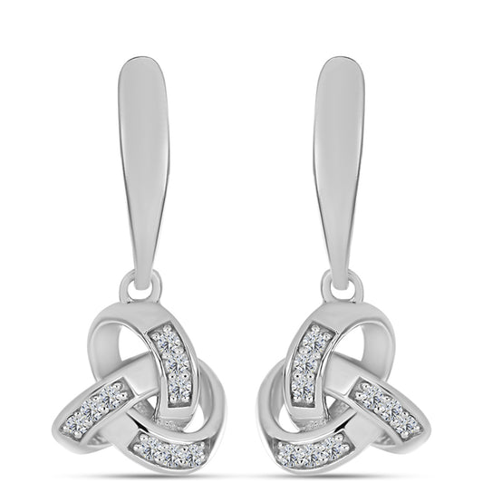 Silberohrringe mit weißem Diamant
