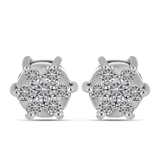 Silberohrringe mit weißem Diamant