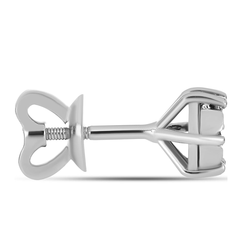 Silberohrringe mit weißem Diamant 2 