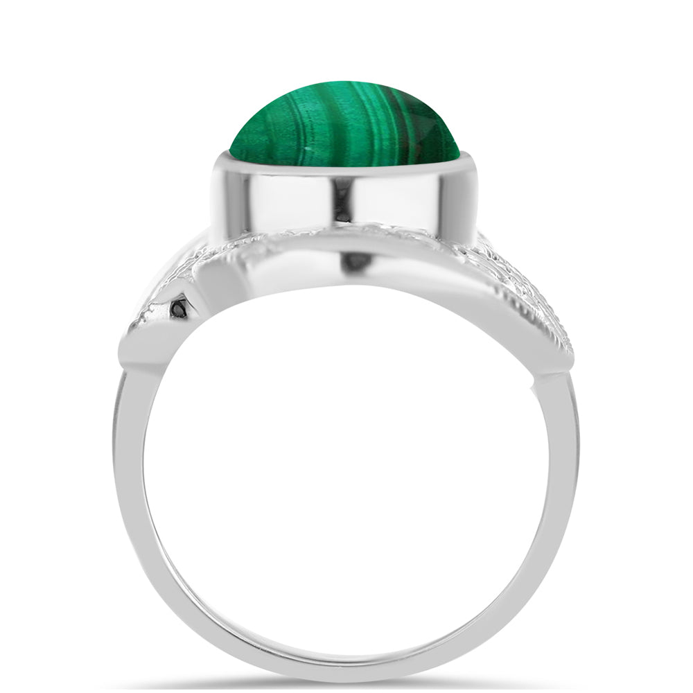 Silberring mit Malachit 2 