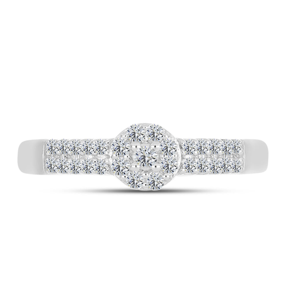 Silberring mit weißem Diamant