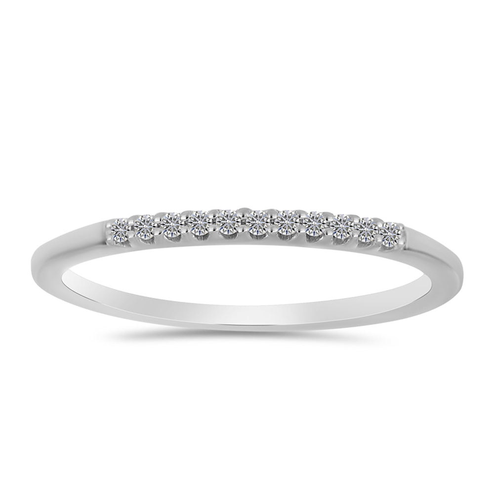 Silberring mit weißem Diamant