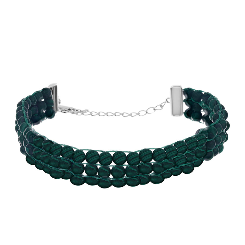 Silberarmband mit Malachit 1 