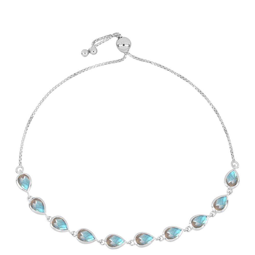 Silberarmband mit Labradorit aus Gullgruvene