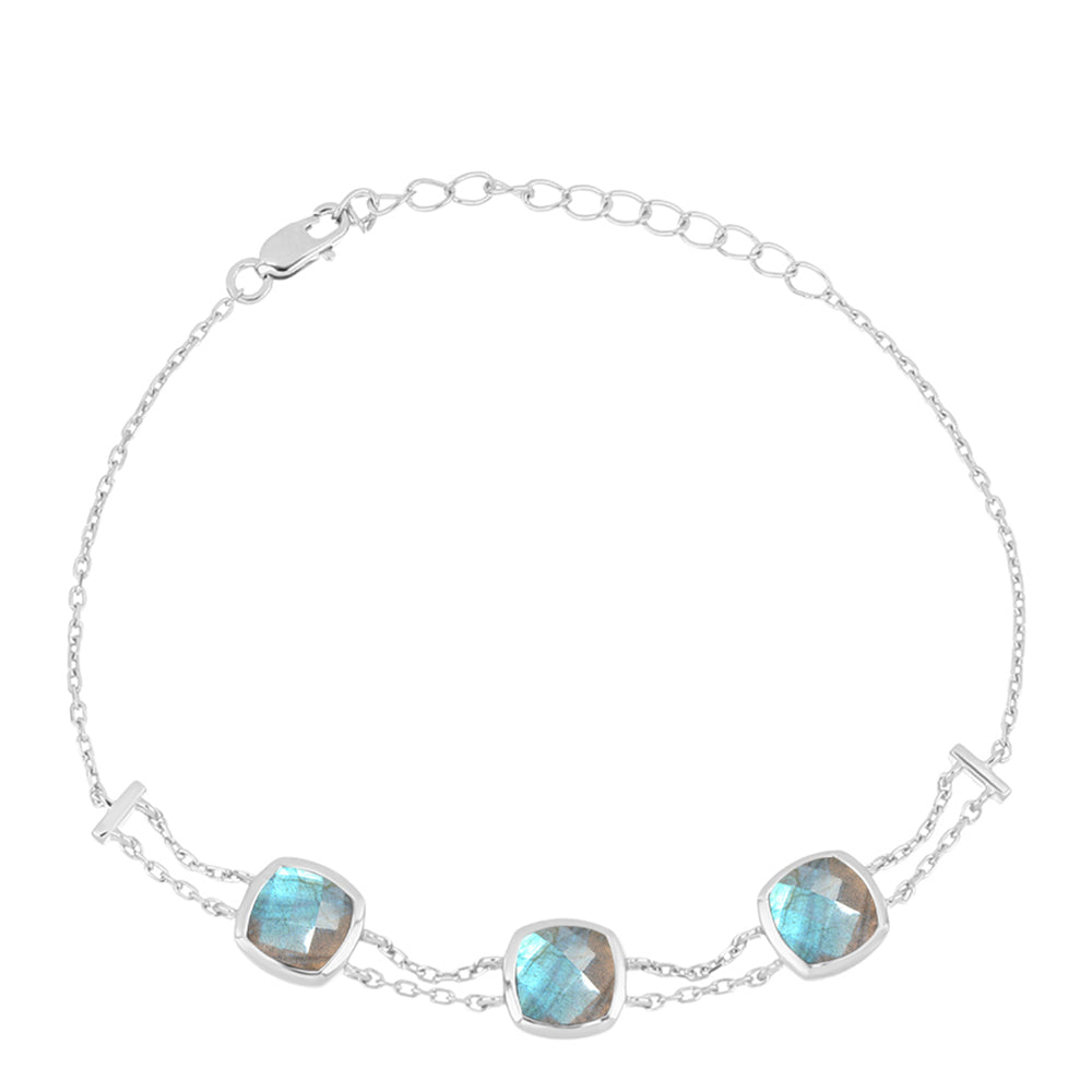 Silberarmband mit Labradorit aus Gullgruvene
