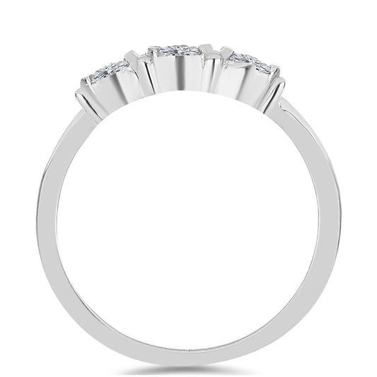 Silberring mit weißem Diamant