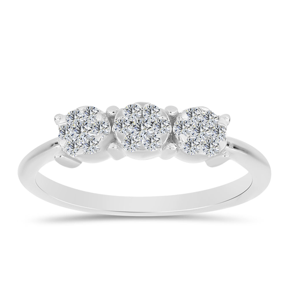 Silberring mit weißem Diamant